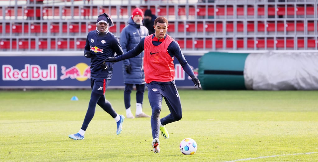 U19-Stürmer Yannick Eduardo war beim öffentlichen Training von RB Leipzig am Dienstag am Cottaweg mit dabei.