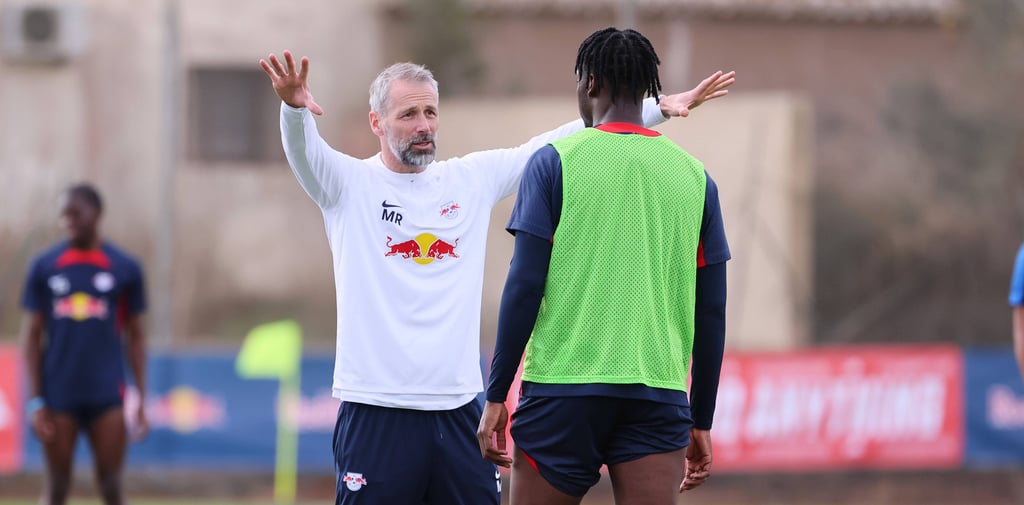 Marco Rose mit El Chadaille Bithsiabu.