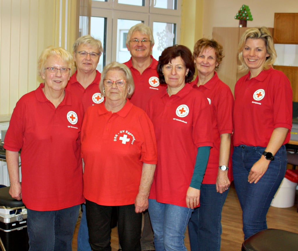 Das Team des Blutspendedienstes aus Dessau ist bestens auf die Spender vorbereitet.