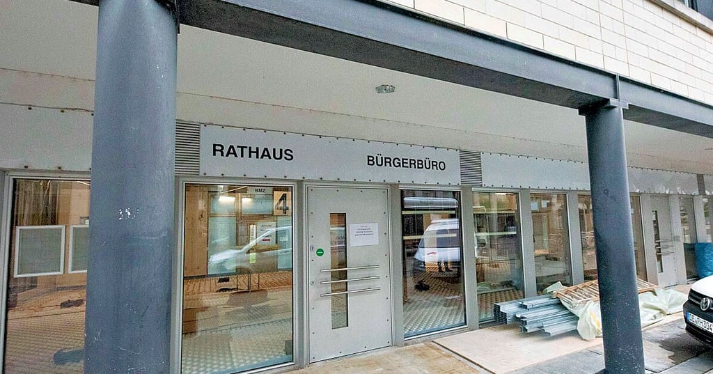 Die Baustelle des Bürgerbüros im Rathaus Dessau.