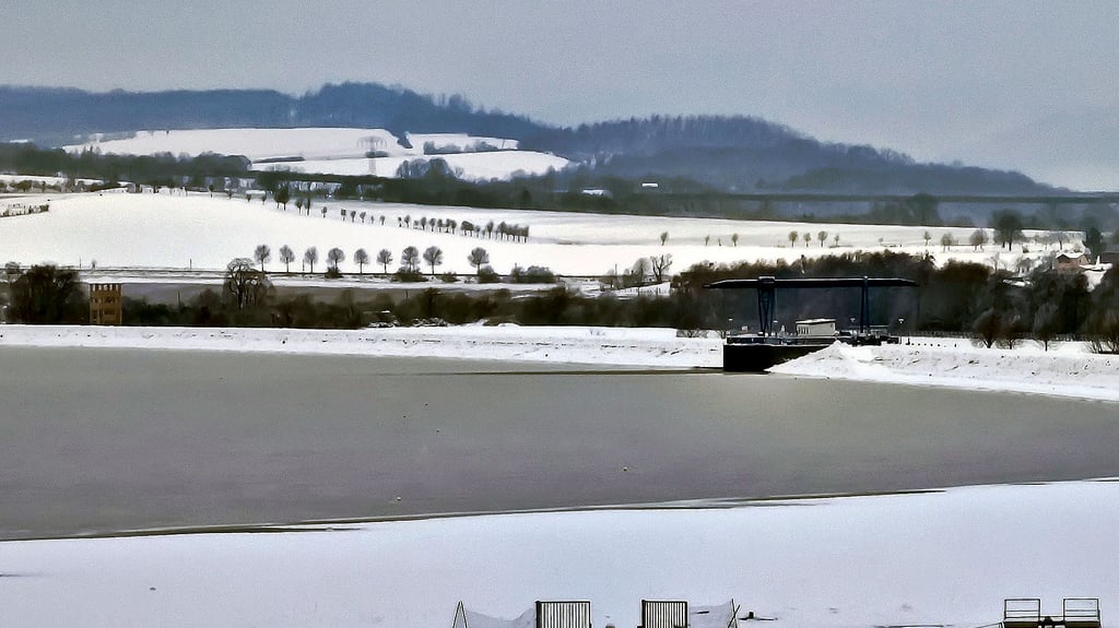Der Stausee in Kelbra ist zugefroren.