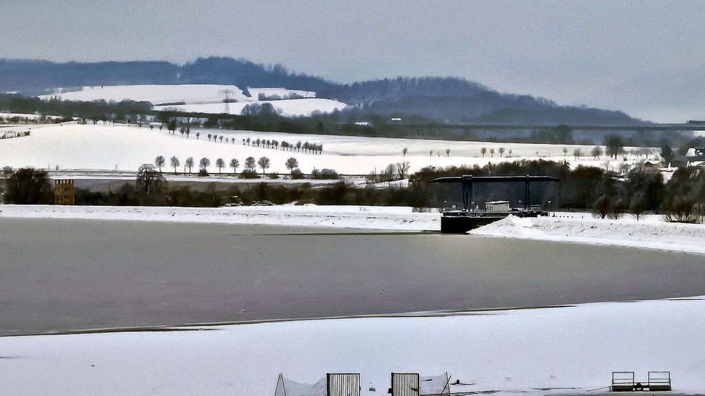 Der Stausee in Kelbra ist zugefroren.