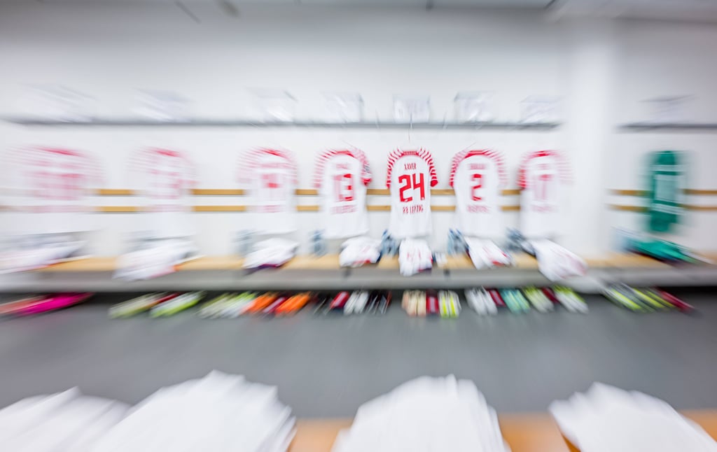 EIn Bild aus der Kabine von RB vor dem Spiel.