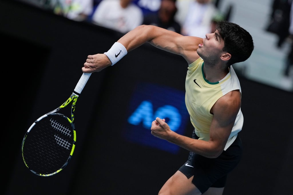 Steht bei den Australian Open im Achtelfinale: Carlos Alcaraz.