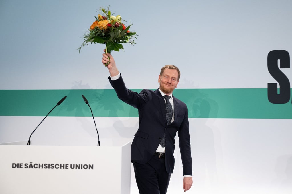 Ministerpräsident Michael Kretschmer wurde mit 94,8 Prozent der Stimmen wie erwartet auf Platz eins der CDU-Landesliste gewählt.