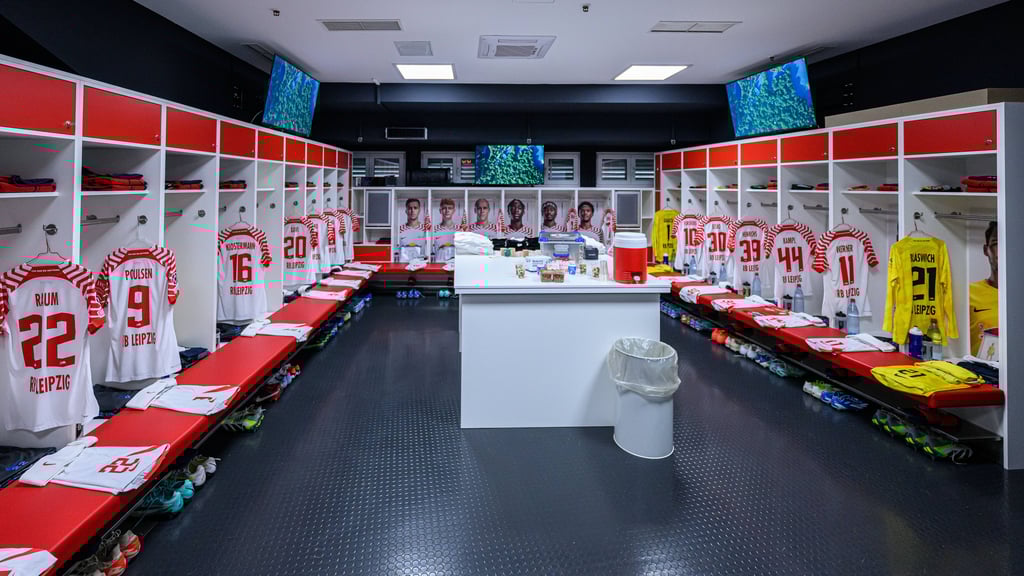 Blick ins Innerste: Kabine von RB Leipzig.