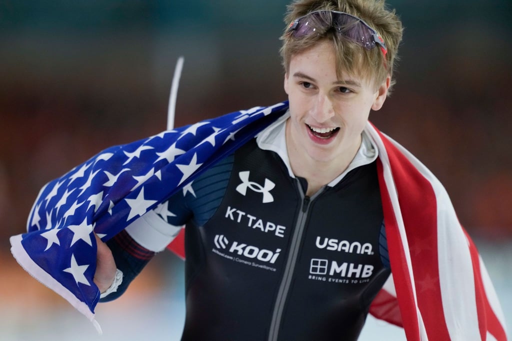 Beim Weltcup in Salt Lake City verfehlt Jordan Stolz seinen zweiten Weltrekord knapp.