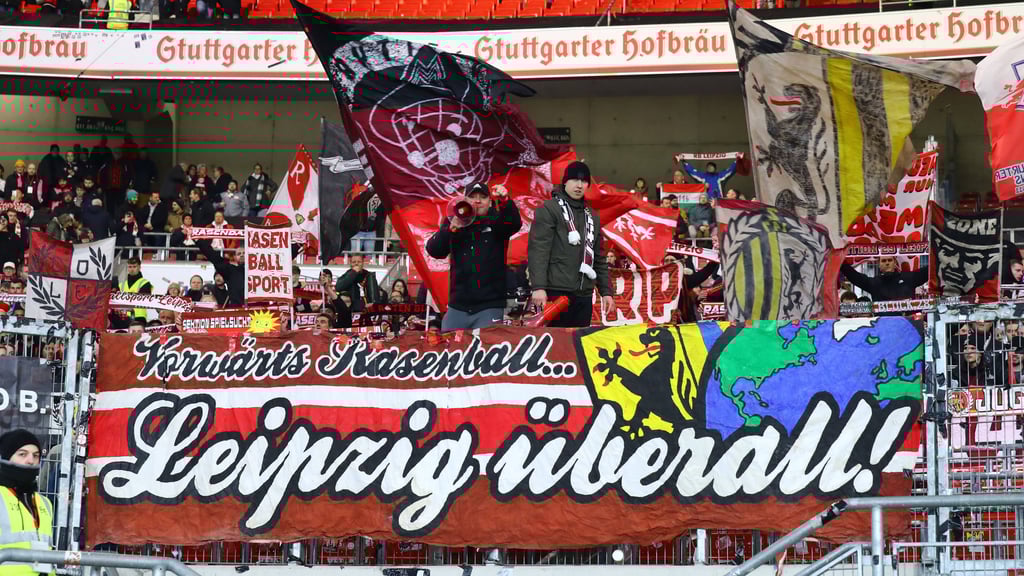 Der RB-Fanblock in Stuttgart.