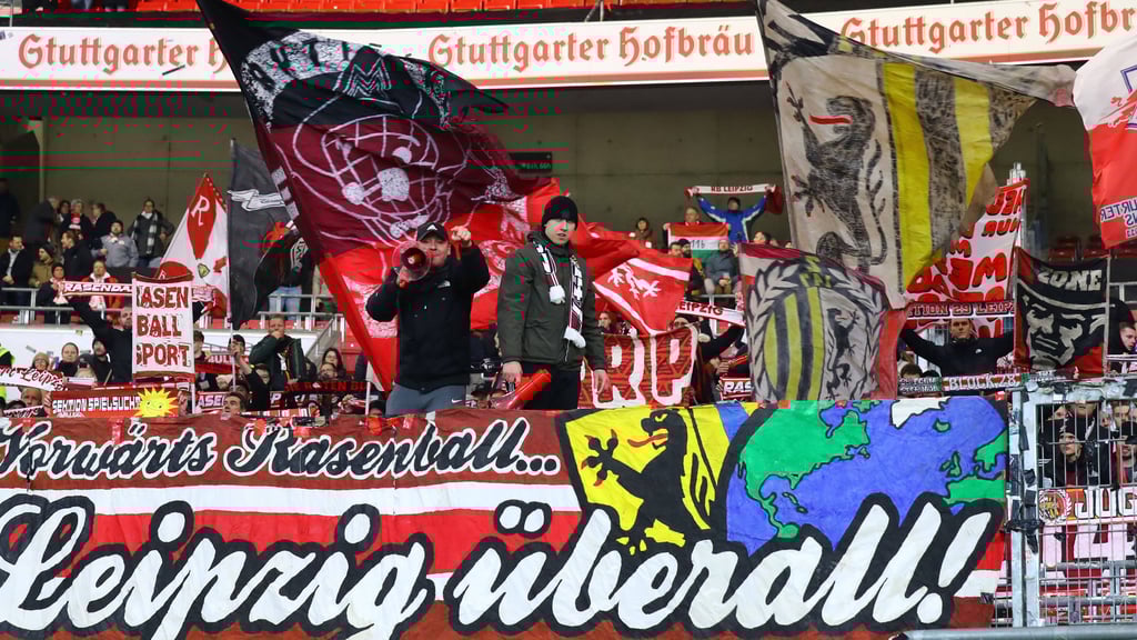 Der RB-Fanblock in Stuttgart.