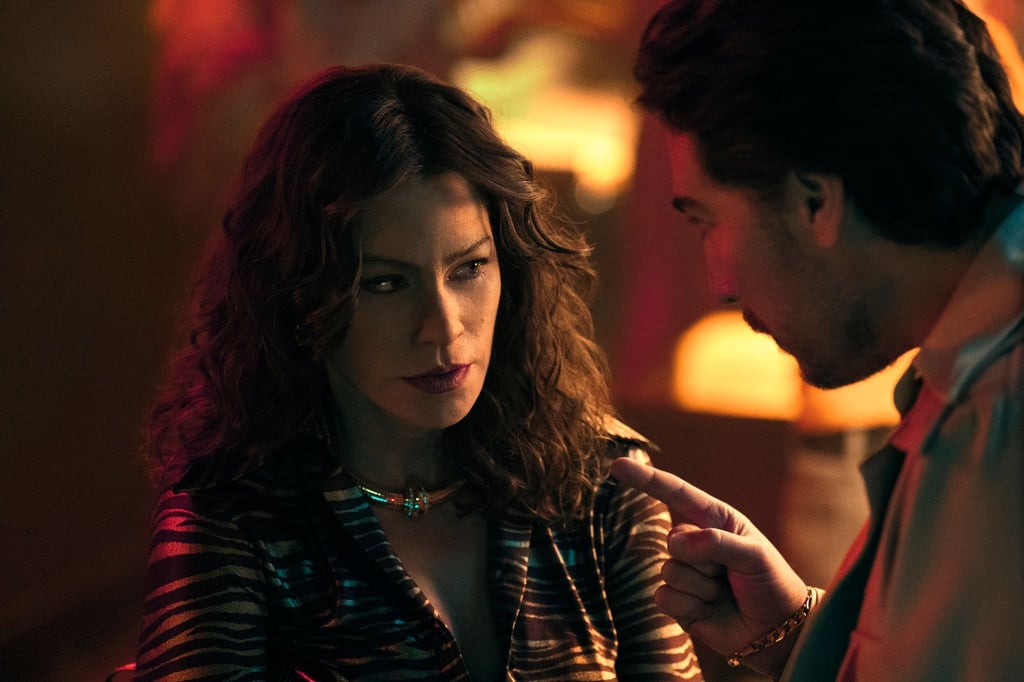 Sofia Vergara als Griselda und Alberto Ammann als Alberto Bravo in einer Szene der Netflix-Serie „Griselda“.