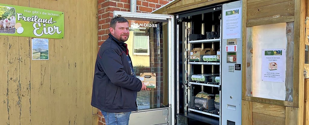 In Groß Schwarzlosen (Lange Straße) steht jetzt ein Regiomat. Maik Burzlaff bietet darin regionale Eier und Kartoffeln an.