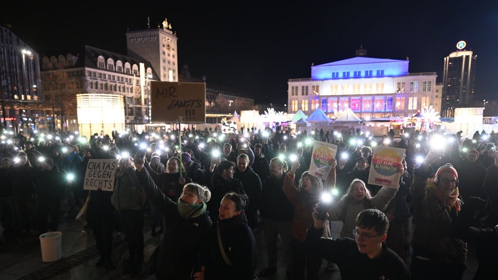 Demonstrationen gegen Rechtsextremismus.