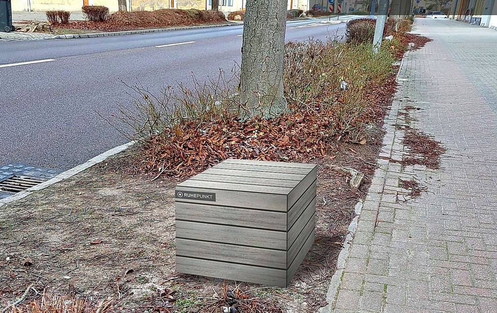 So könnte der Sitzblock an Bernburgs Fußwegen aussehen.