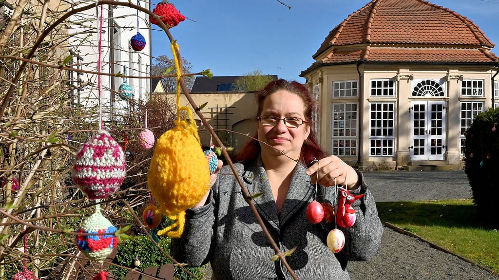Nadja Laue bei einer früheren Ostereieraktion im Novalisgarten