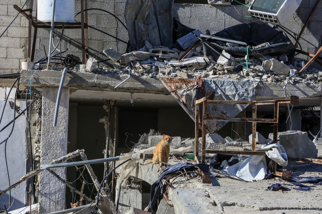 Trümmer eines zerstörten Hauses in Rafah.