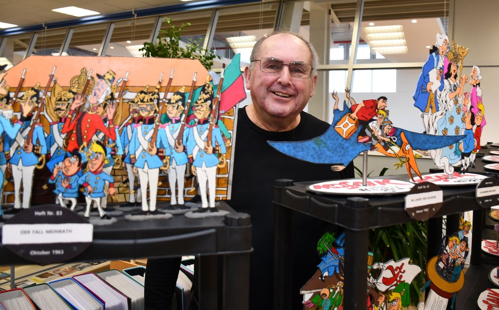 Thomas Klettke hat Figuren der Digedags aus dem DDR-Comic Mosaik für eine neue Ausstellung in Magdeburg angefertigt.