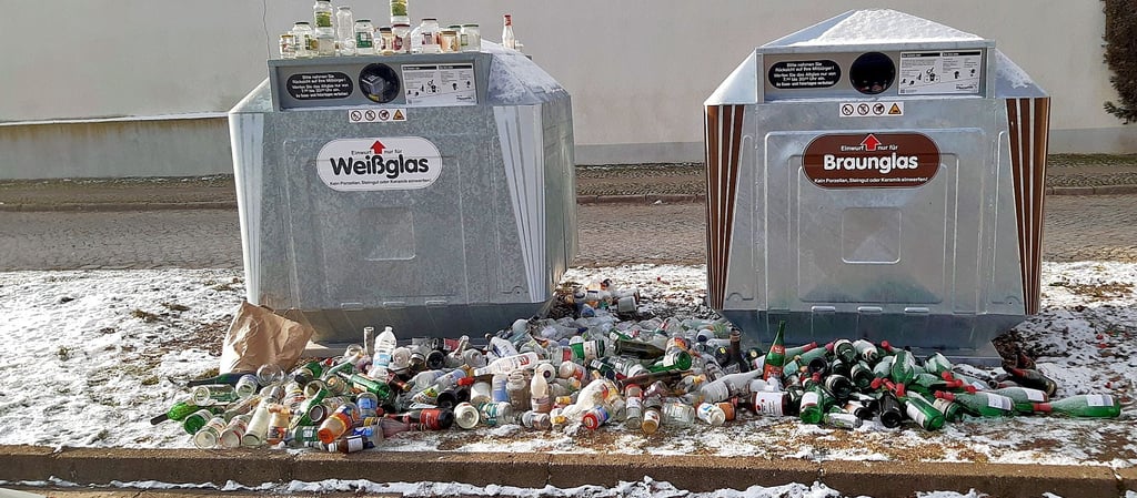 Nur ein Beispiel: So sah der Altglas-Container-Platz an der Schlachthofstraße in Staßfurt aus.
