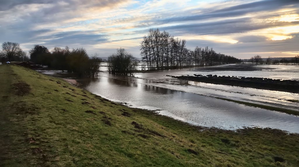 Symbolfoto - Die vom Helmewasser gefluteten Felder.