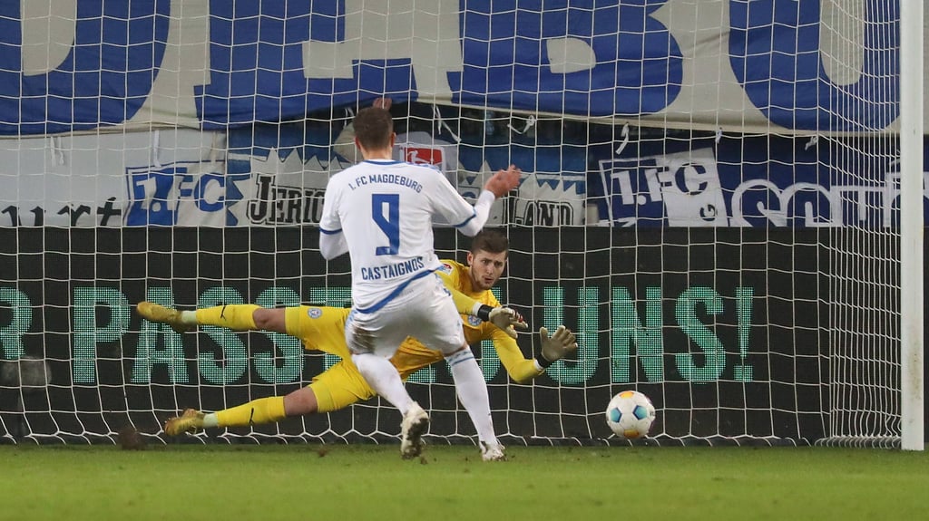 Luc Castaignos verschoss beim 1. FC Magdeburg einen Elfmeter im Heimspiel gegen Holstein Kiel.