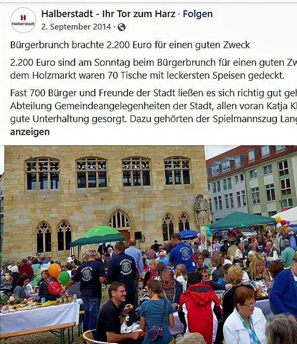 2014 in Halberstadt: Bürgerbrunch samt „Ice Bucket Challenge".