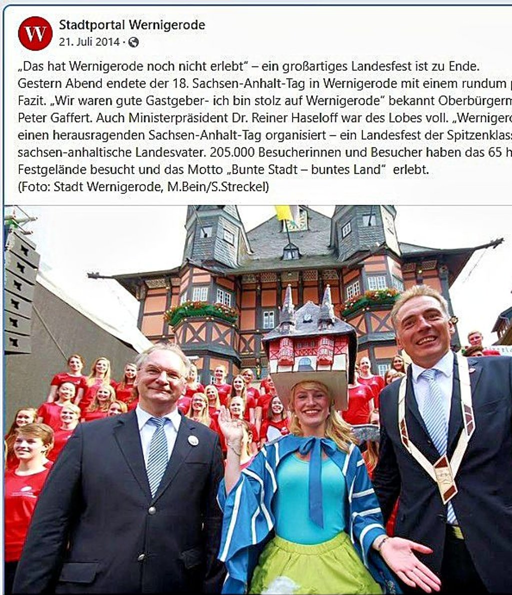 2014 in Wernigerode: Der Sachsen-Anhalt-Tag geht erfolgreich zu Ende.