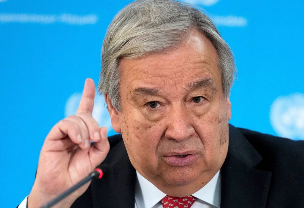 António Guterres, Generalsekretär der Vereinten Nationen (UN), spricht während eines Besuchs im UN-Büro in der kenianischen Hauptstadt Nairobi.