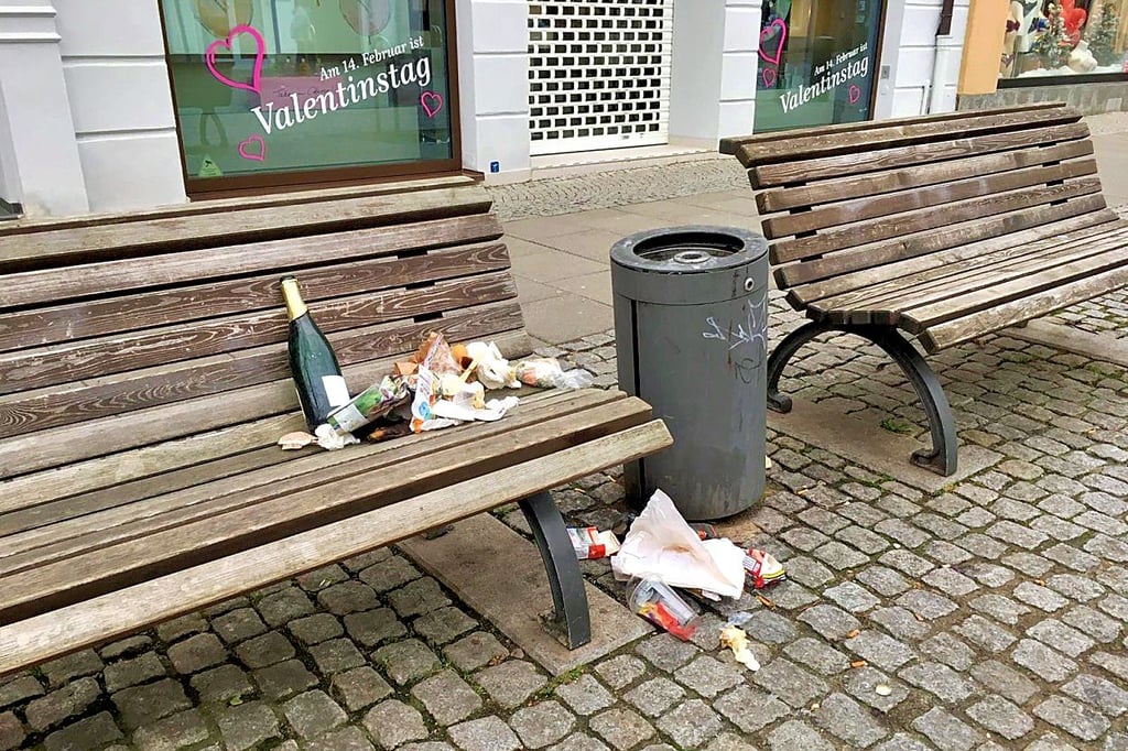 Auch in der Lindenstraße wurden die Müllkübel durchsucht und der Müll zurückgelassen.