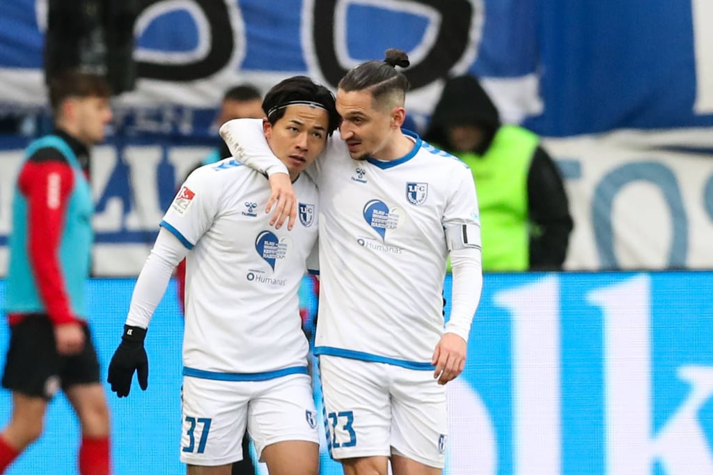 Mentalitäts-Biester: Tatsuya Ito und Baris Atik vom 1. FC Magdeburg.