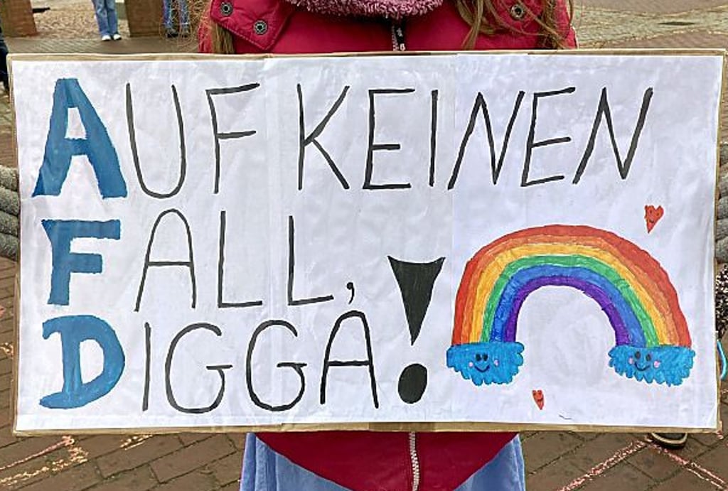 Die Plakate richteten sich auch gegen die AfD.
