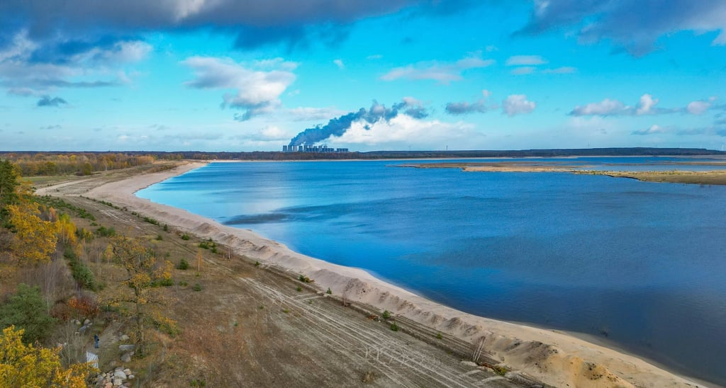 Blick über den neu entstehenden Cottbuser Ostsee.