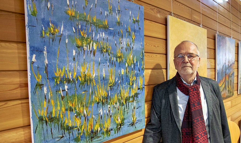 Ausstellungseröffnung in der Fachbibliothek Umwelt am Umweltbundesamt: Wolfgang Appel zeigt bis zum 29. März seine Werke.