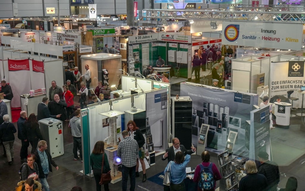 Übersicht der Halle 5 auf der mitteldeutschen Handwerksmesse 2019 auf der Leipziger Messe.