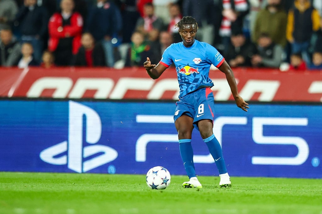 Leipzigs Spieler Amadou Haidara am Ball.