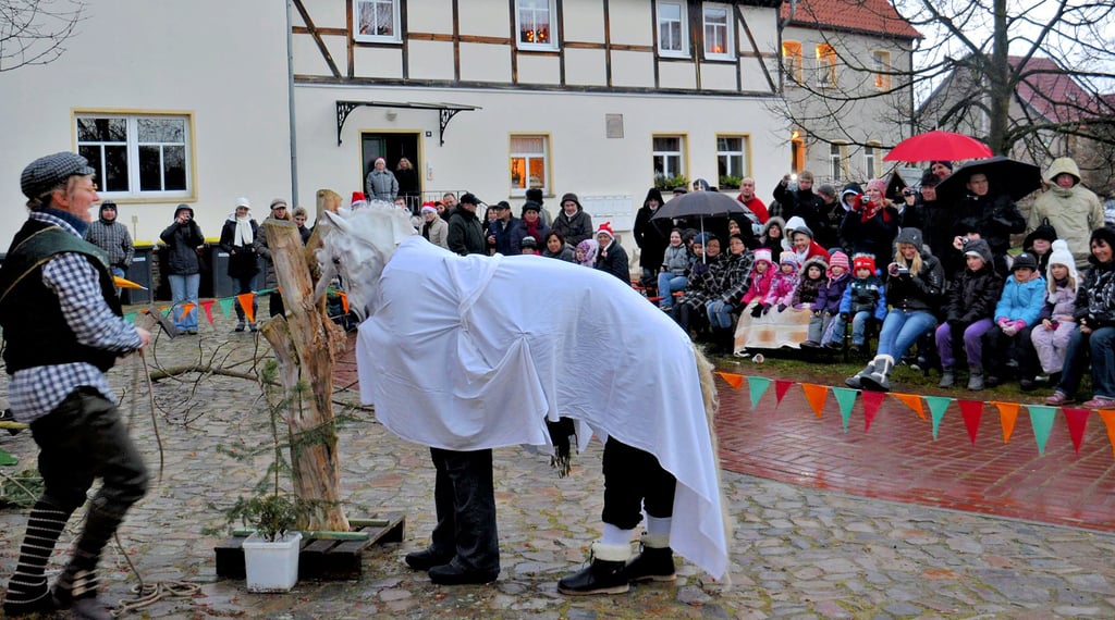 Beim Märchenspiel des Bürgervereins trotzen Darsteller und Zuschauer Wind, Sturm, Regen und frostigen Temperaturen.