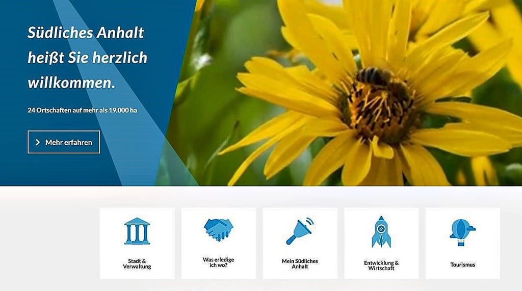 Ein Blick auf die neue Startseite der Stadthomepage.