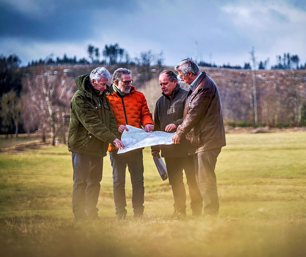 Windräder? Hier bitte nicht, sagen Karsten Jungermann, Norbert Wolf, Bernd Ohlendorf und Horst Schöne (von links).