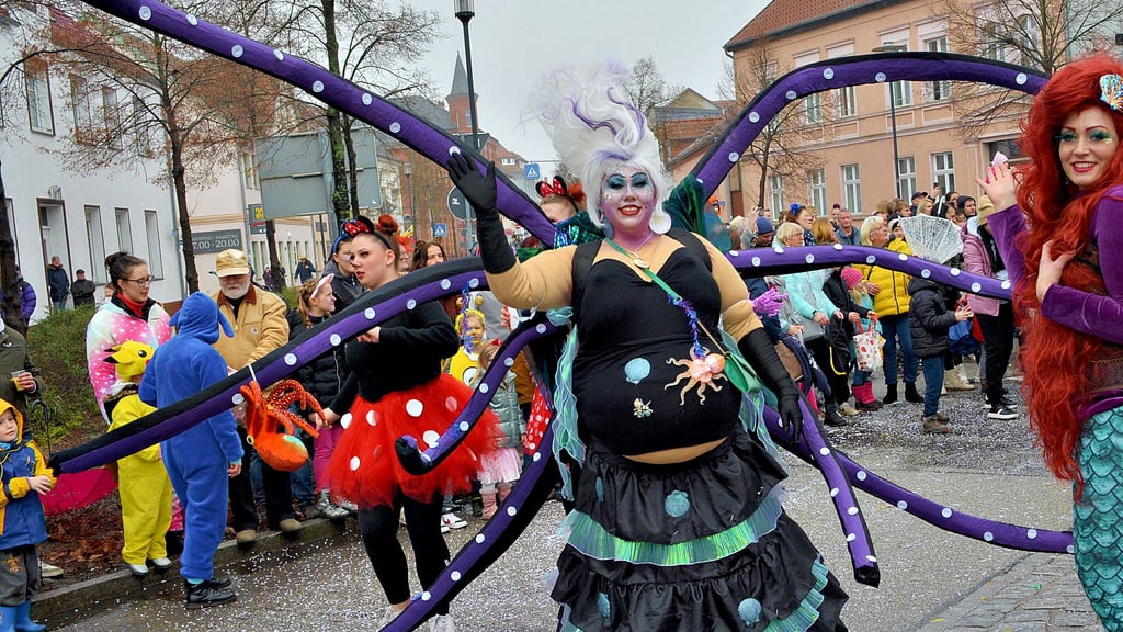 Ein toller Blickfang beim Faschingsumzug in Osterburg: Sabrina Kothe aus Stendal als Krake.