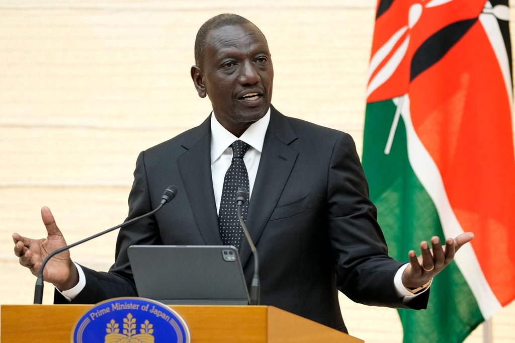 William Ruto, Präsident von Kenia, spricht bei einer Pressekonferenz.