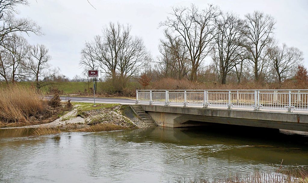 Die Ehle bei Biederitz - Höhe Schweinebrücke – im Februar 2024.