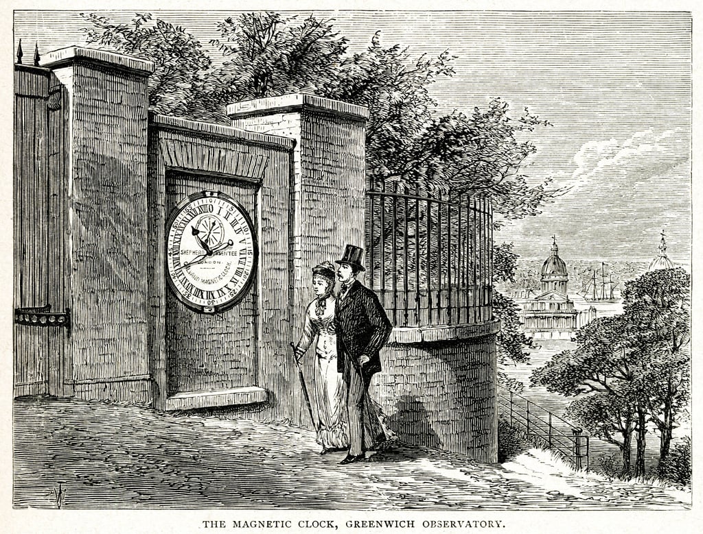 Im Observatorium Greenwich in London wurde im 19. Jahrhundert die „Greenwich Mean Time“ ermittelt.