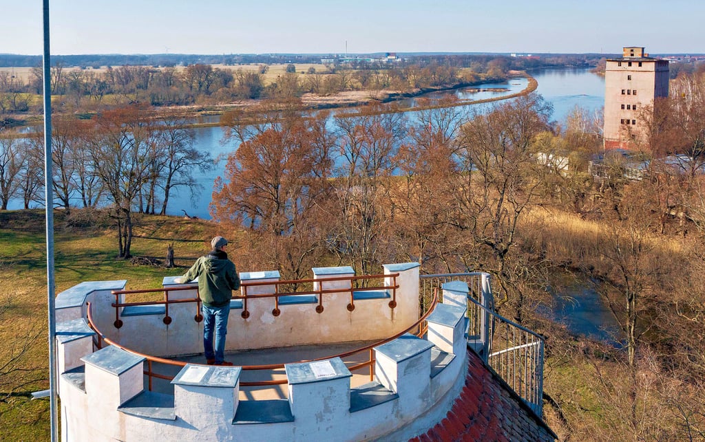 Blick von der Wallwitzburg auf die Elbe Richtung Roßlau