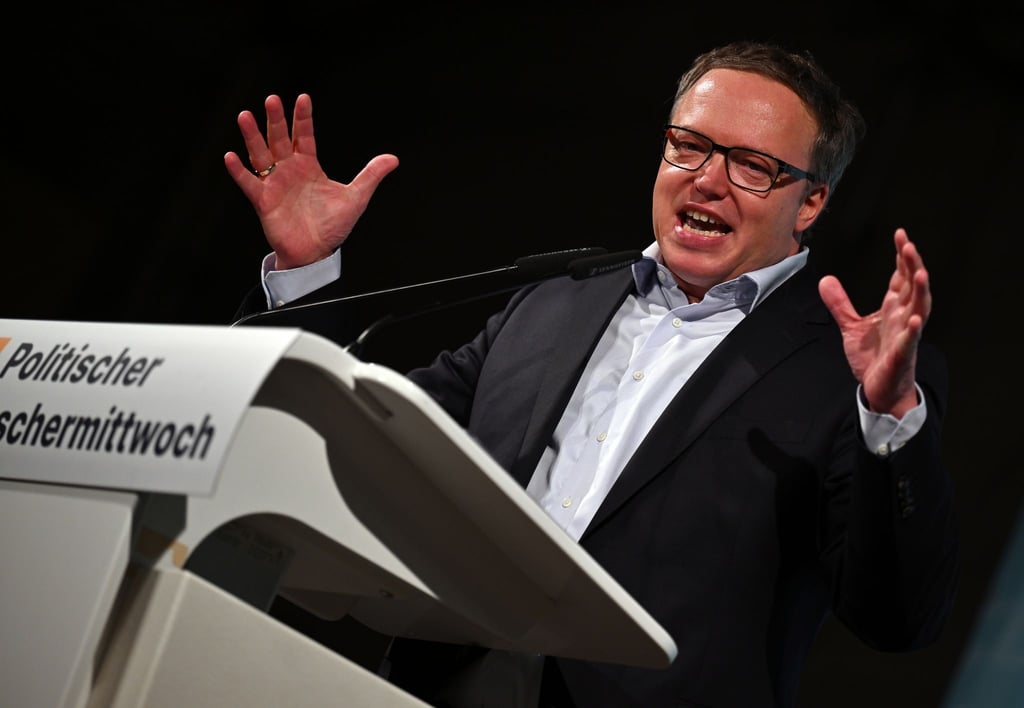 Thüringens CDU-Landeschef Mario Voigt beim politischen Aschermittwoch in Apolda.