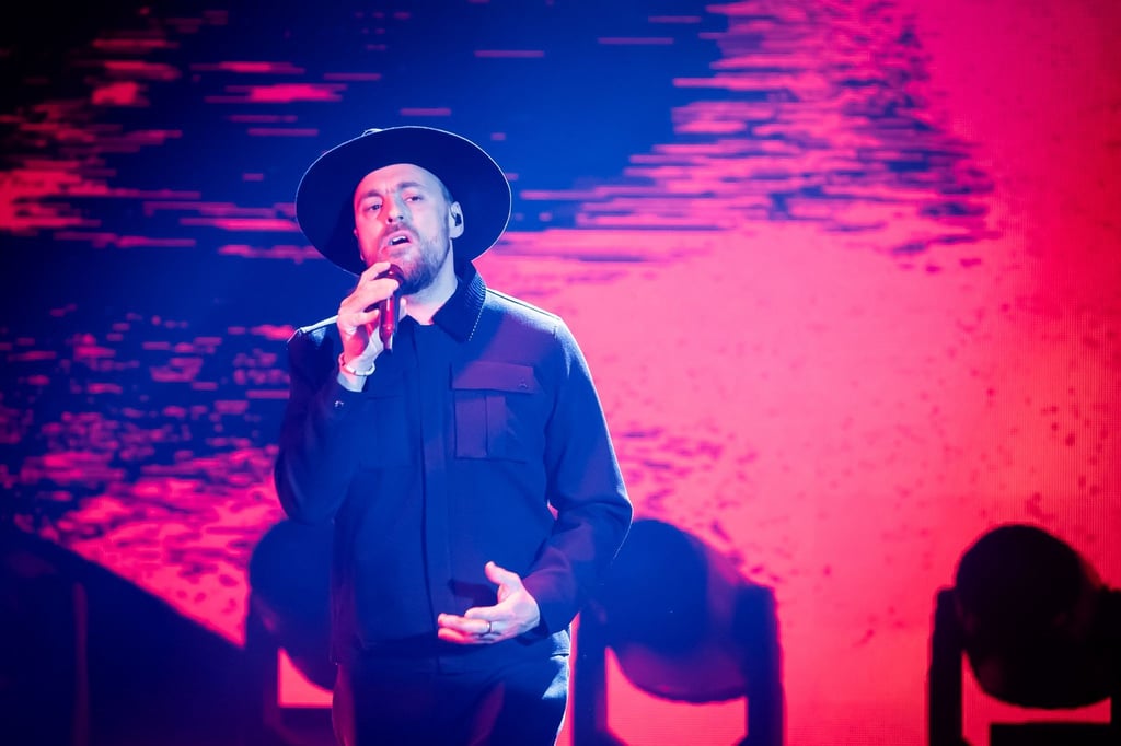 Max Mutzke singt „Forever Strong“ bei der Probe zum „Eurovision Song Contest - Das deutsche Finale 2024“ in Berlin.