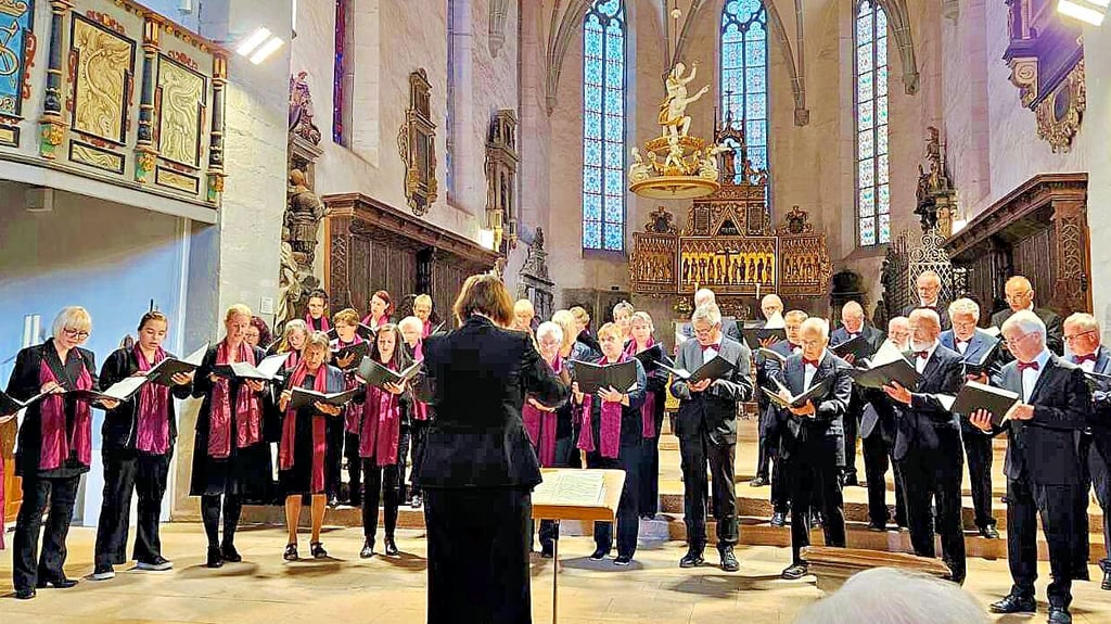 Der Chor der evangelischen Kantorei Sangerhausen – hier bei einem Konzert im September vergangenen Jahres in der Jacobikirche.