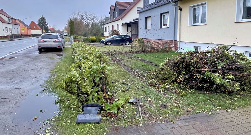 Eine "Schneise der Verwüstung" nannte die Polizei das, was ein Audifahrer am Sonntagmorgen in Tangerhütte anrichtete.