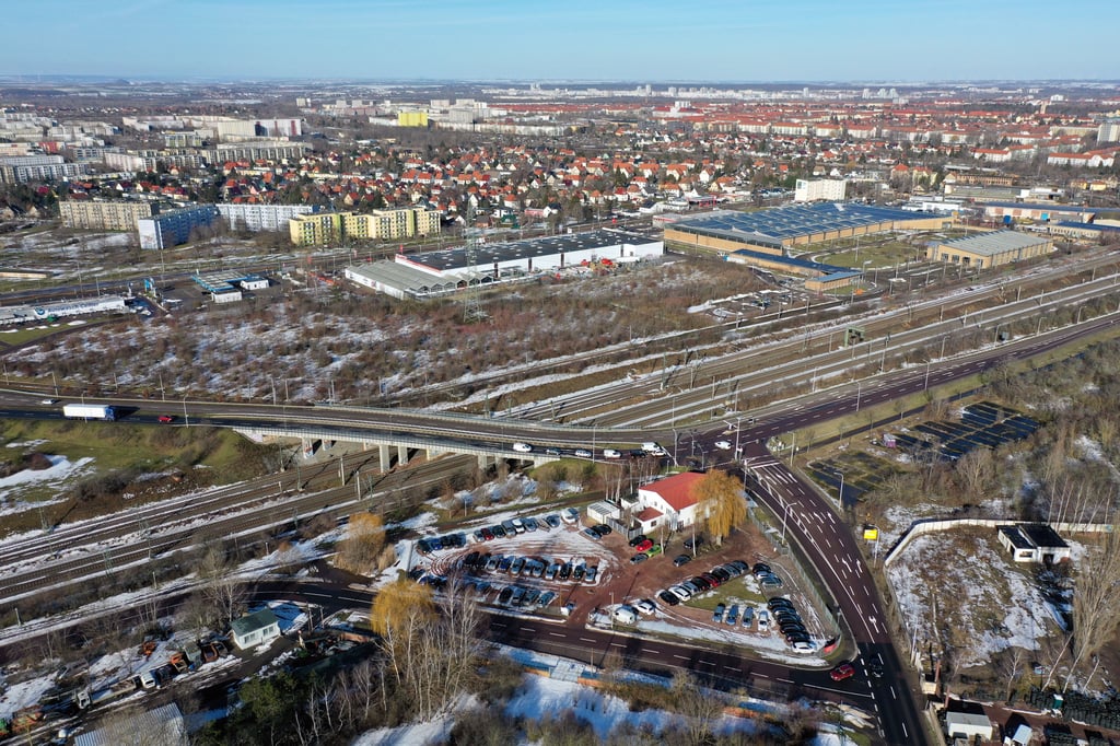 Mittendrin die Europachaussee: Die Förderzusage für den Bau war an ein Durchfahrtsverbot in der östlichen Dieselstraße geknüpft.