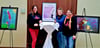 Die Mitwirkenden der Wanderausstellung „Ich bin ich" präsentierten    im Magdeburger Gesellschaftshaus Werke zur Eröffnung, von links: Daniela Diestelberg, Elisabeth Hosp und Antje Maier.  Als nächstes ist die Schau im Opernhaus anlässlich des Frauentages zu sehen. 