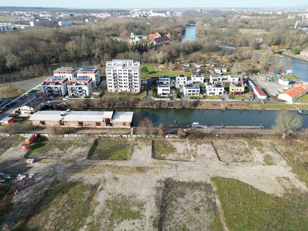 Sophienhafen Halle: Neues Wohngebiet soll auf der Südseite entstehen.