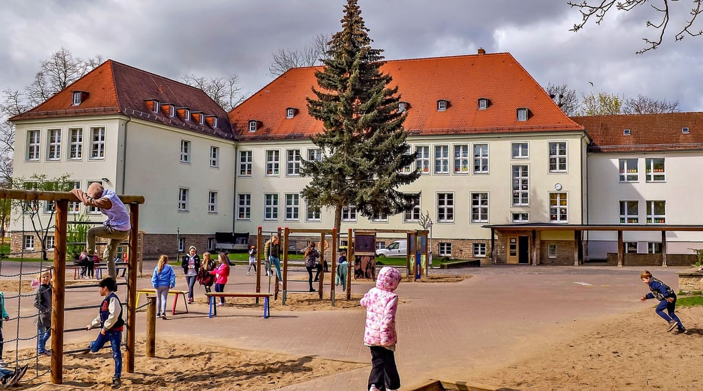 Der Pausenhof der Grundschule „An der Burg“ in Wanzleben.