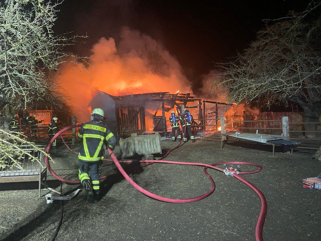 Bei dem Brand in Aspenstedt entstand laut Polizei ein Schaden von rund 30.000 Euro.